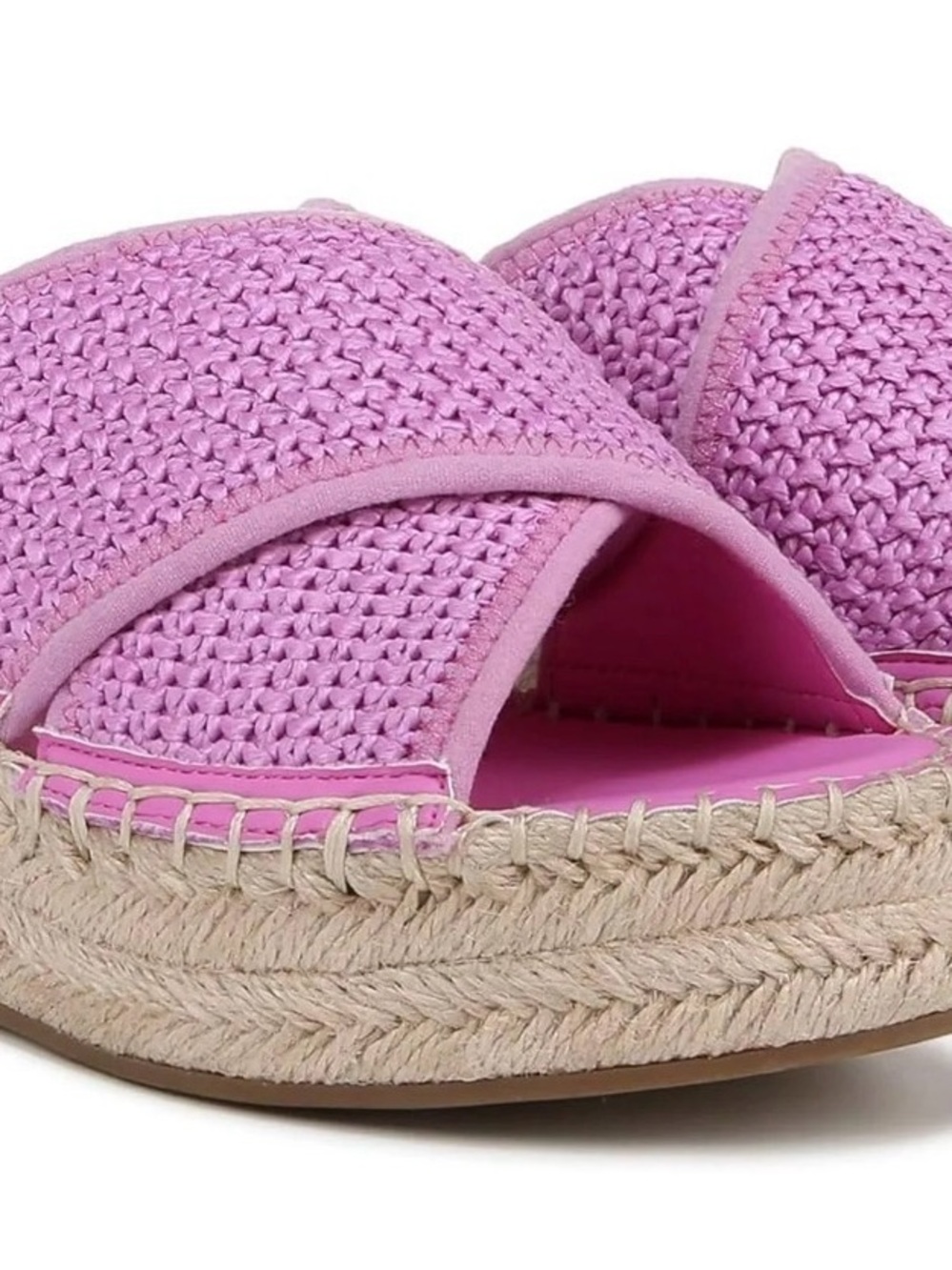 Franco Sarto Pink Woven Espadrille Slide Sandal 7.5 new with Nordy Rack tag